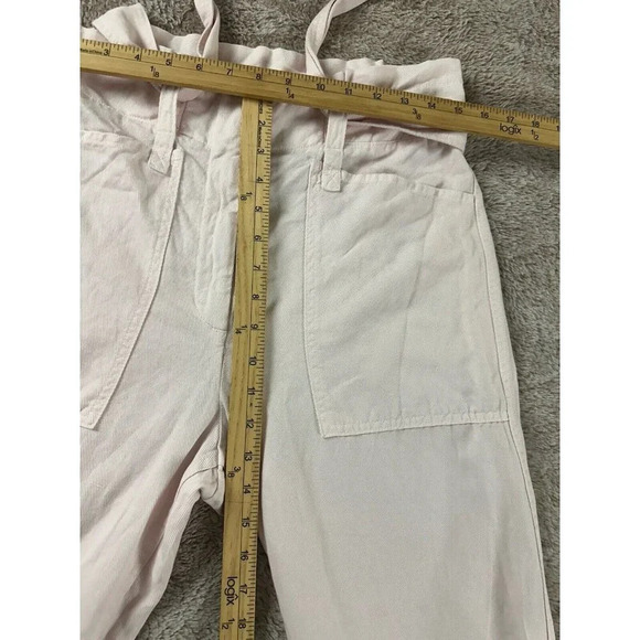 A.L.C. Coburn Tapered Paperbag High Waist Pants Linen Blend Morganite Pink 4 - Picture 11 of 16